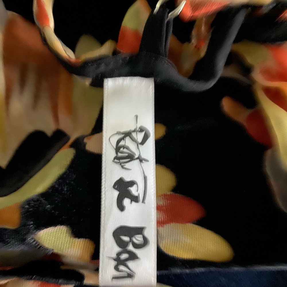 Rat & Boa Black Floral Mini Dress with Orange and Cream Accents - Picture 8 of 9